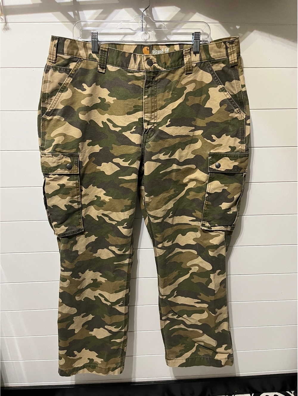 Carhartt Men's Relaxed Fit Cargo Pants 40x30 Camouflage Cotton